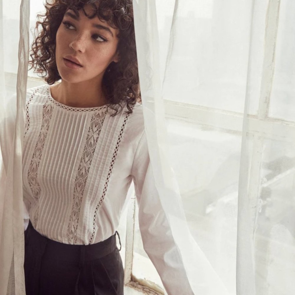 The Lace Button Up Blouse